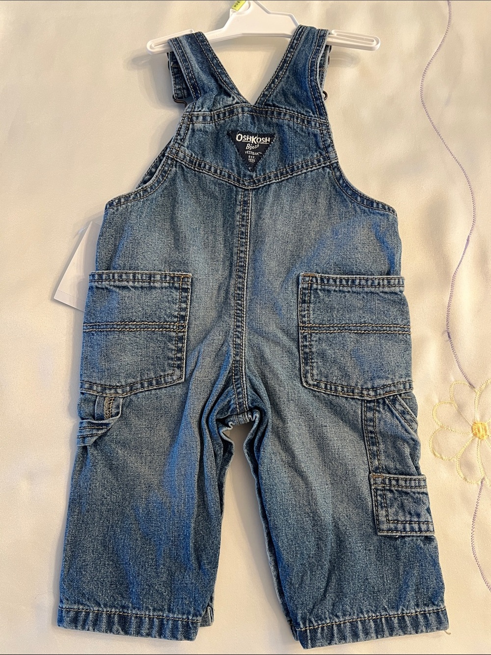 OshKosh B'gosh Denim Overalls with Embroidered Logo - Blue - Picture 2 of 2